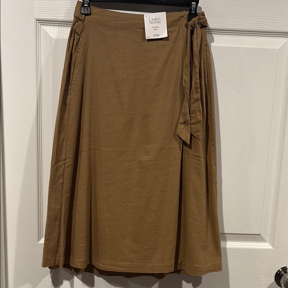 croft & barrow Brown A-Line Skirt with Side Tie